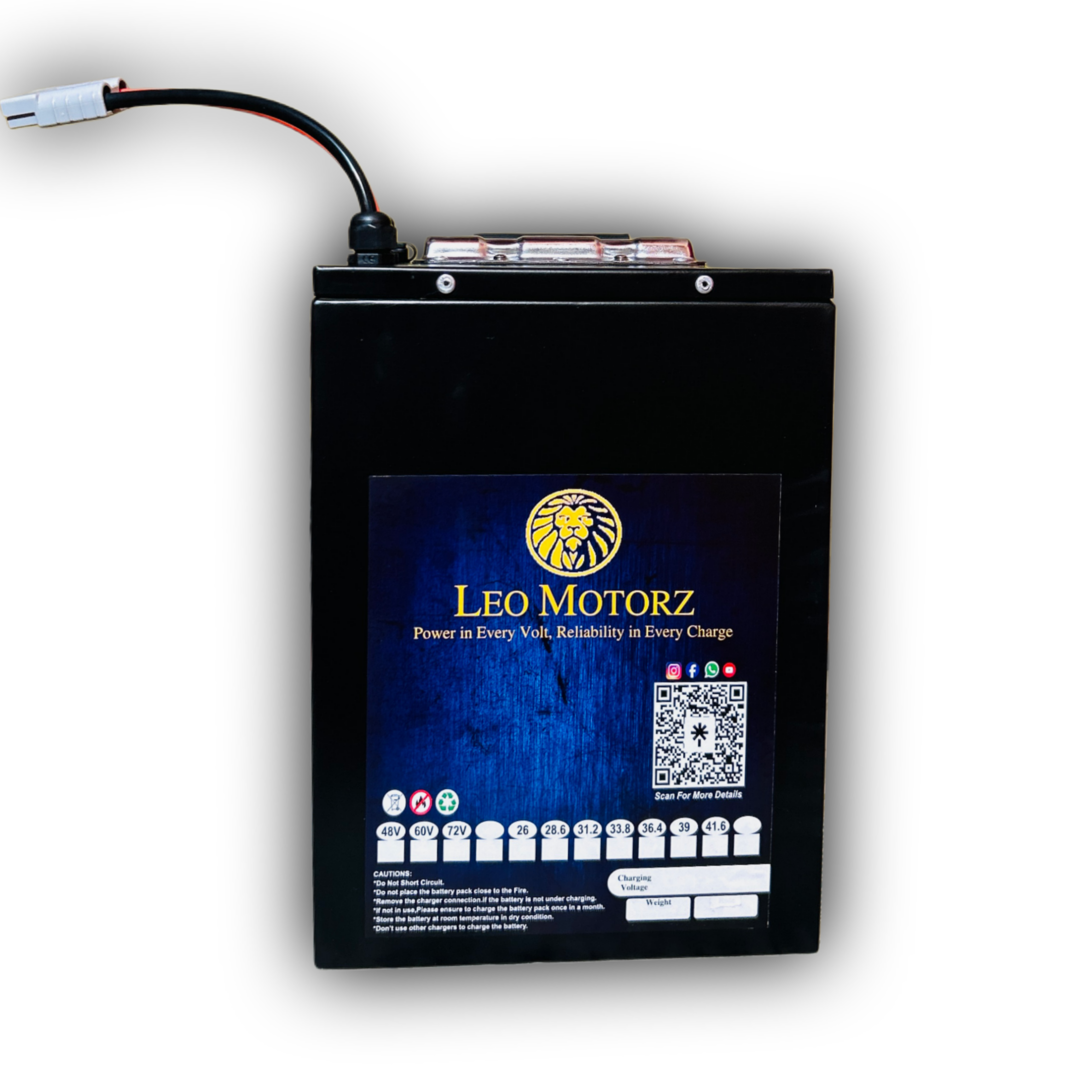 72V 28.6 AH Smart Lithium Battery with bluetooth connectivity