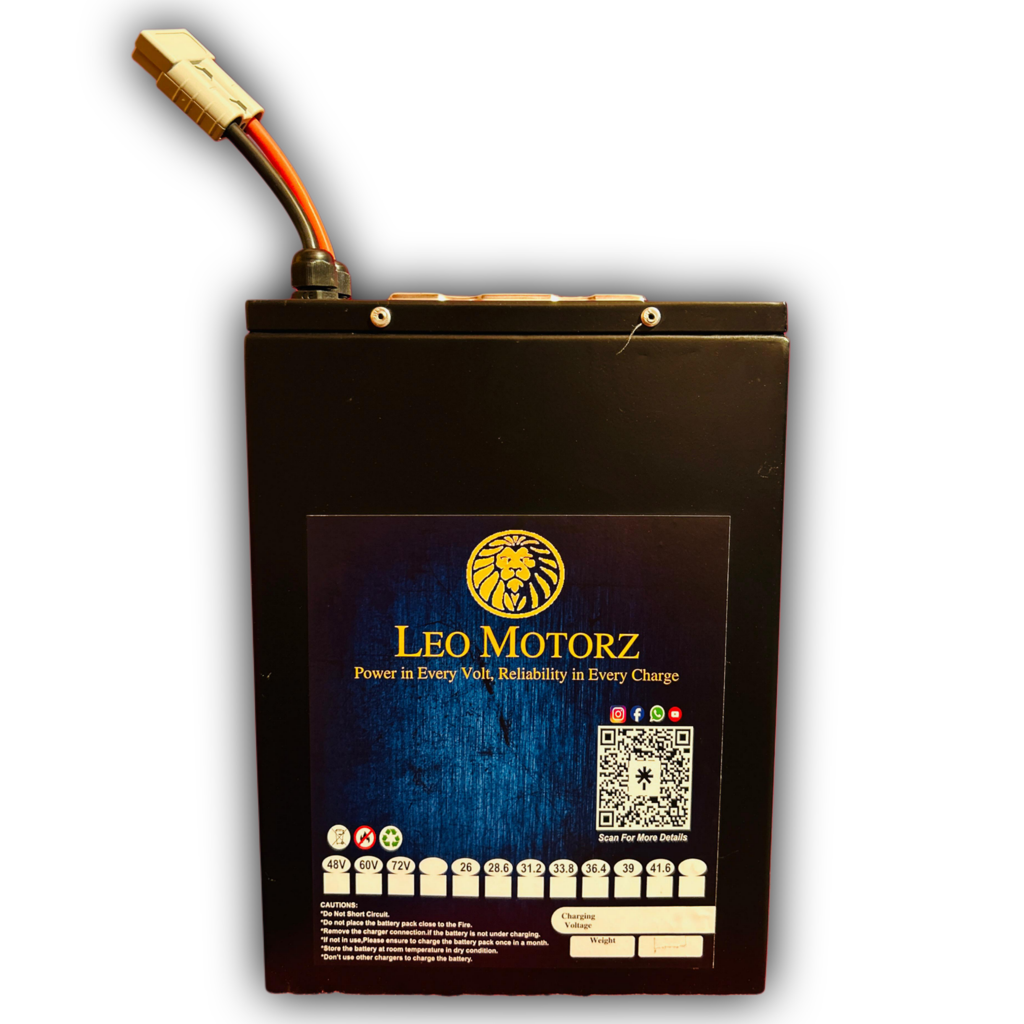 72V 36.4AH Smart Lithium Battery with bluetooth connectivity